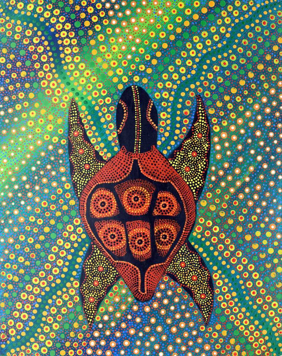 Aboriginal Art Turtle Lot INDIGENOUS ABORIGINAL DOT PAINTING TURTLE